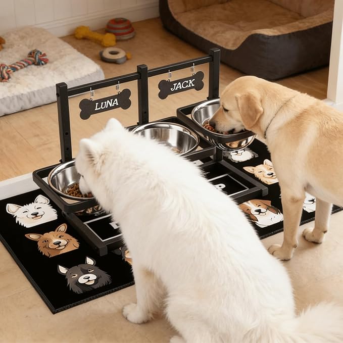 Elevated Dog Bowls for Large Dogs, 6 Height Adjustable Raised Stand - Image 7