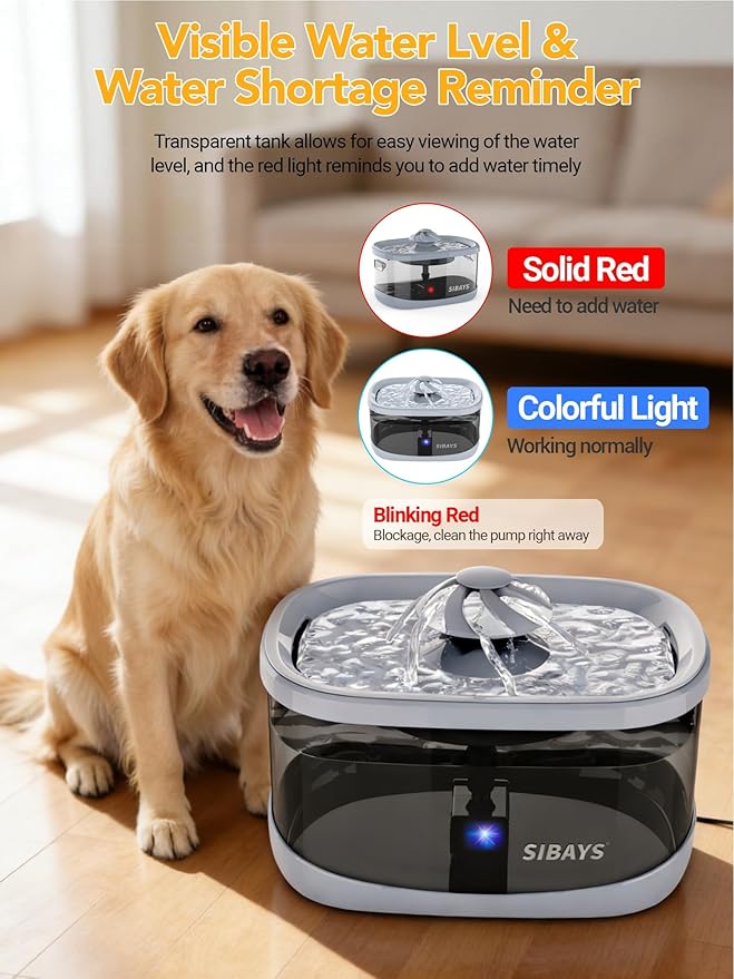 SIBAYS 9.5L Dog Water Fountain for Large Dogs, 2.5Gal Large Capacity Pet Water - Image 5
