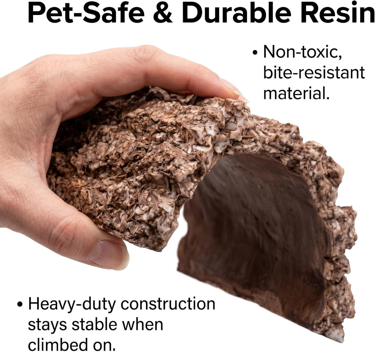 VelTherm Realistic Rock Reptile Hideout, Layered Basking Platform Lizard Cave with Stepping Stairs, Weighted Anti-Tip Snake Hide for Bearded Dragons, Leopard Geckos, Habitat Decor