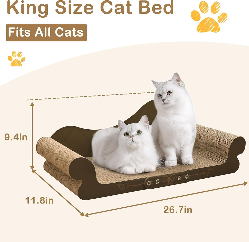 Large Cat Scratcher Bed, Cardboard Cat Couch Scratching Board， 26.7 inch