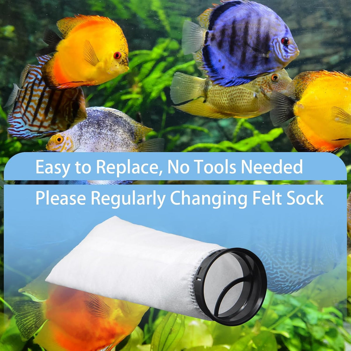 2 Pack 2.75 Inch 225 Micron Filter Sock Fits Waterbox Aquarium Models, Fits Eshopps Aquarium Models, Fits Fiji Cube Aquariums, Also Fits all 2.75" Filter Sock Holders, Check SIZE First