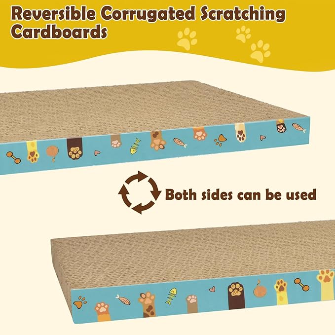 Cardboard Cat Scratcher 3 Pack Refill Reversible Cat Scratching Pad Durable Cat - Image 5