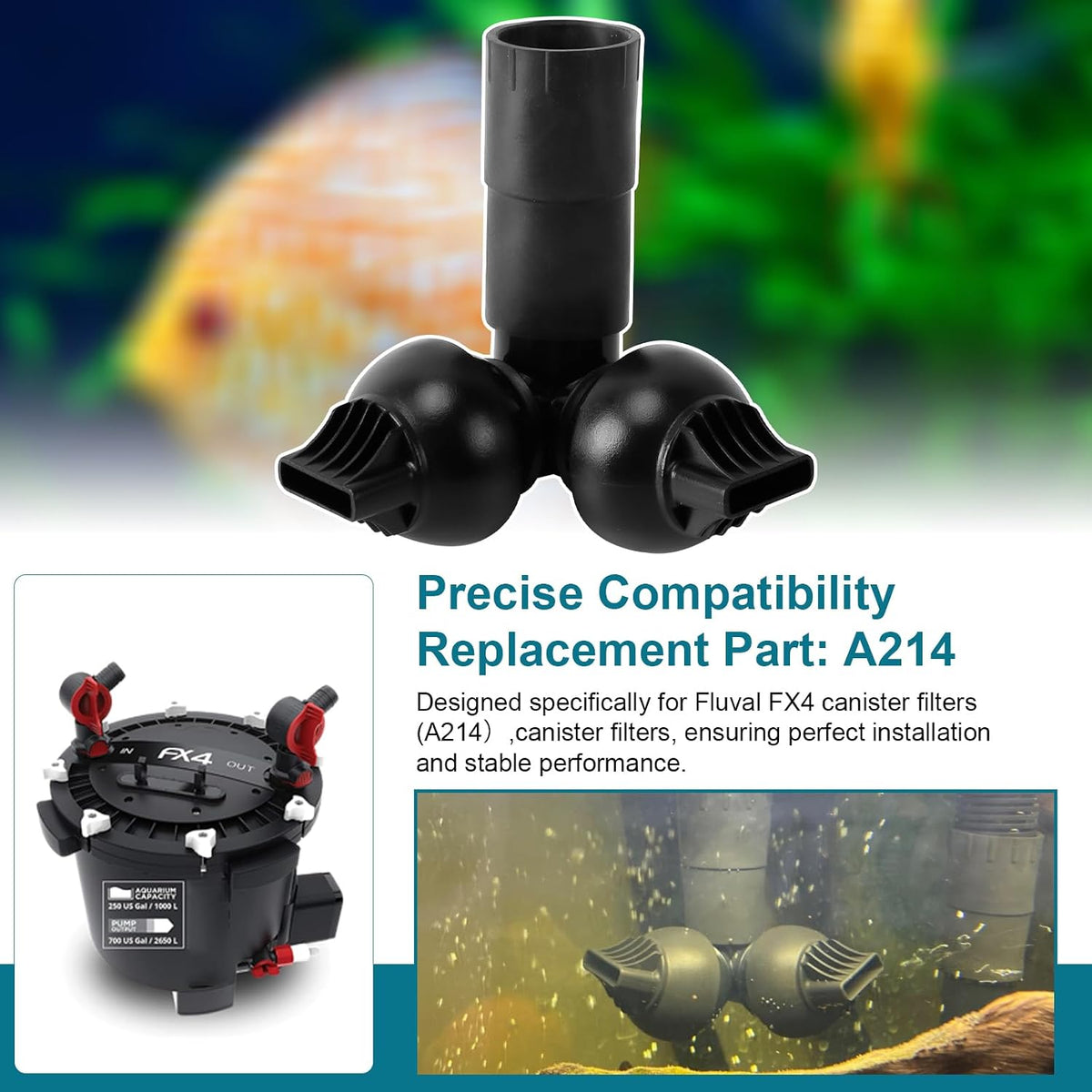 Replacement Output Nozzle Assembly for Fluval Fx4 High Performance Canister Filters Assembly, Aquarium Return Nozzle for Fluval Fx4,Fx5 Fx6 Replacement Parts