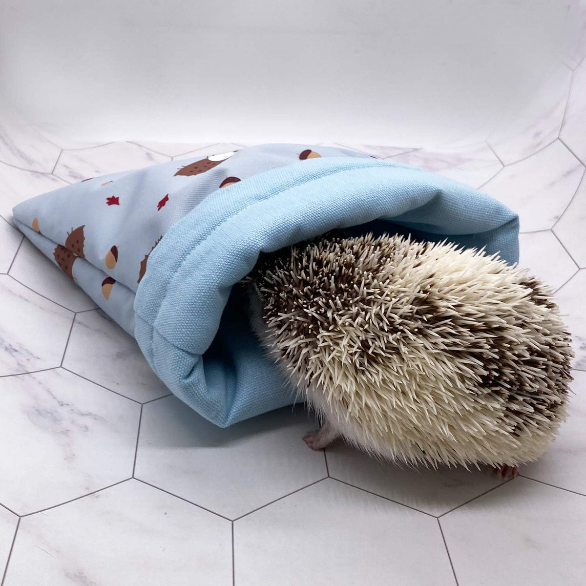 Handmade Cute Sleeping Bag Pouch Hideout Cave for Hedgehog Guinea Pig Hamster Rat Ferret Hamster Squirrel and Other Small Animal Beds (Blue)