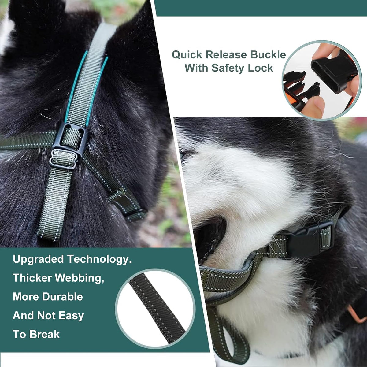 PETCUTE Dog Muzzles,Lightweight, Durable,Dog Muzzle for Large Medium Small Dogs,Adjustable Basket Muzzle for Dogs with Reflective Strips,Prevents Unwanted Barking Biting and Chewing,M