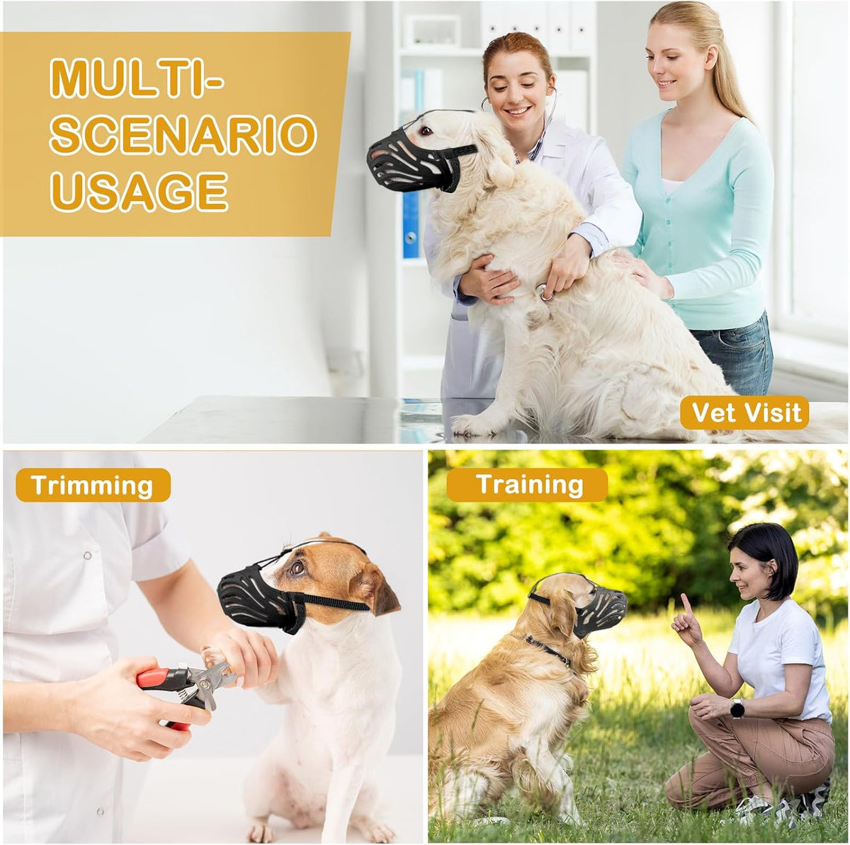 Dog Muzzle, Soft Breathable Dog Muzzles Suitable Dogs for Prevents Biting
