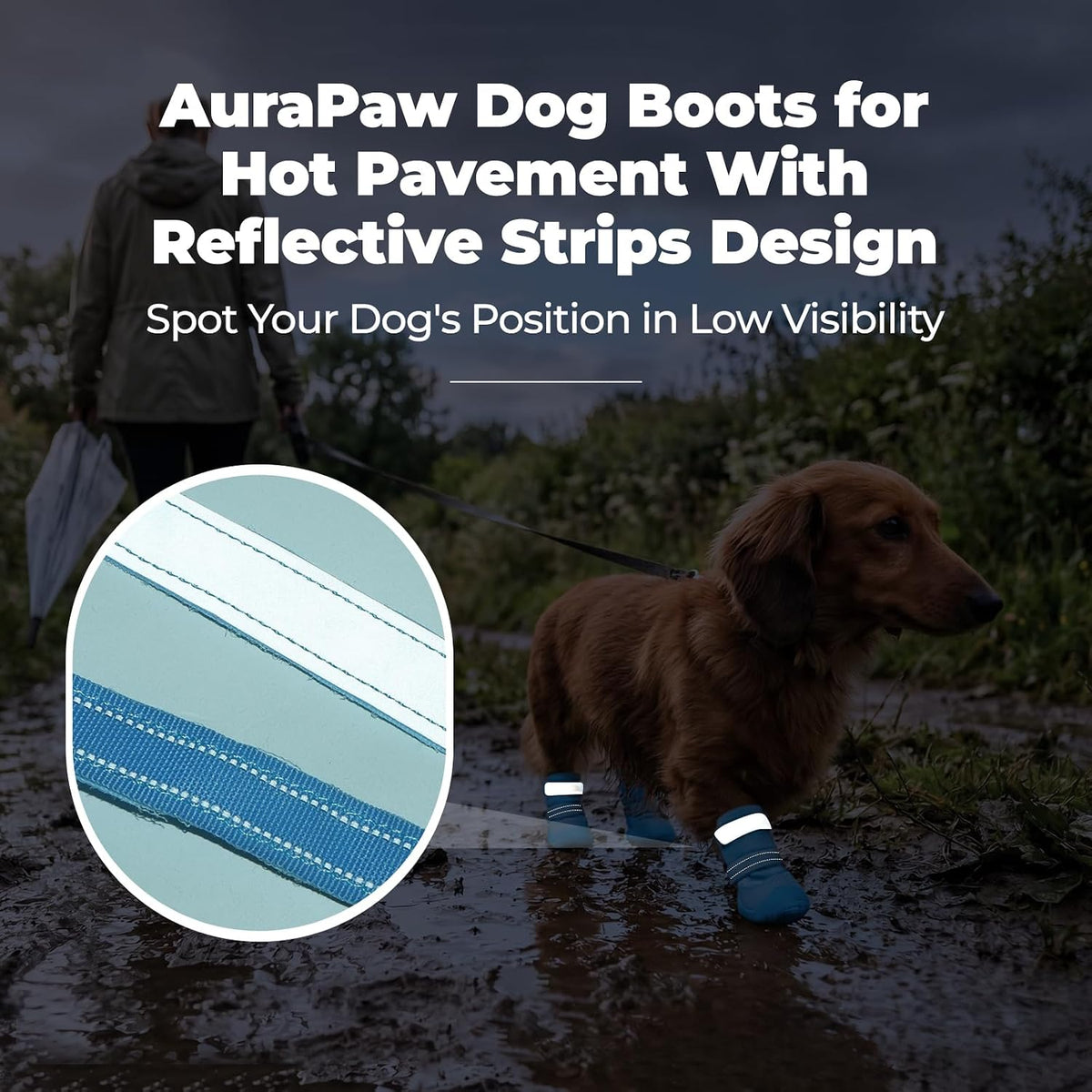 Mesh Dog Boots for Hot Sidewalks Asphalt Rainy Day and Rough Trail