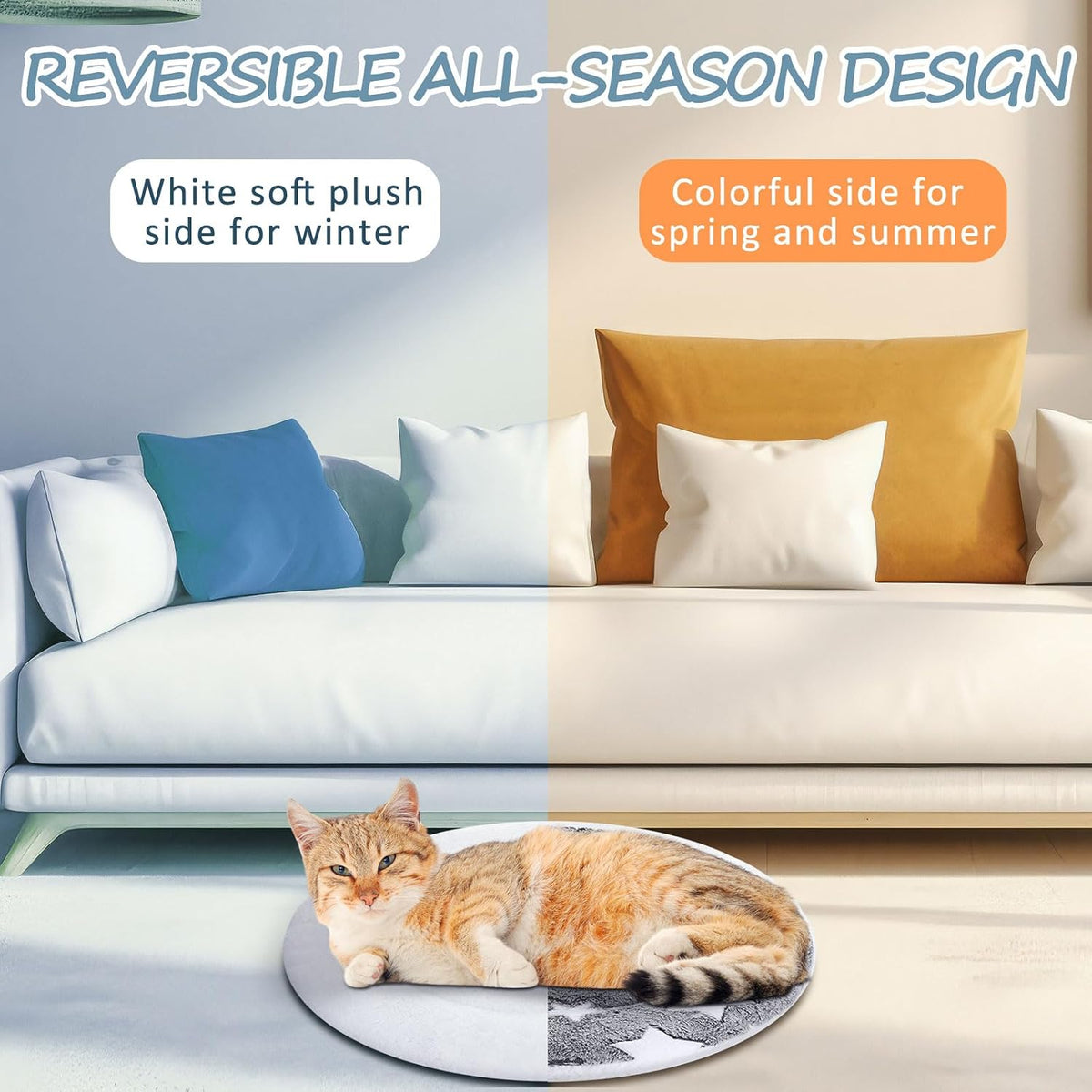 2 Pack Self Heating Cat Pad Self Warming Dog Mat, 16'', Large Star