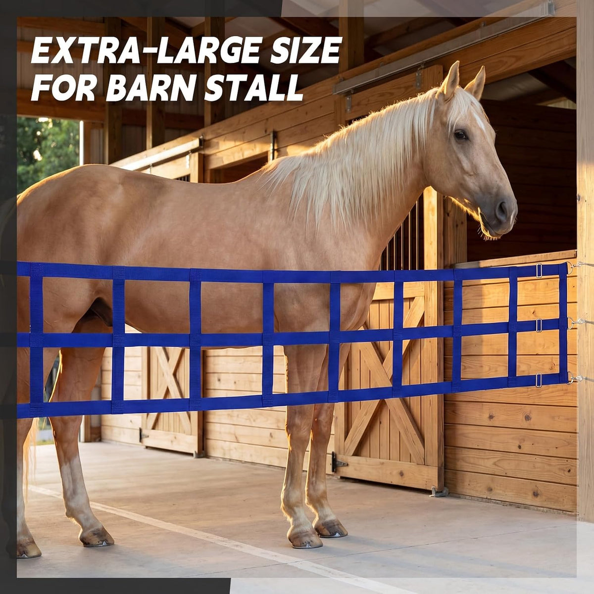 Zonon 10' x 20'' Adjustable Polyester Stall Guards for Horses, Blue