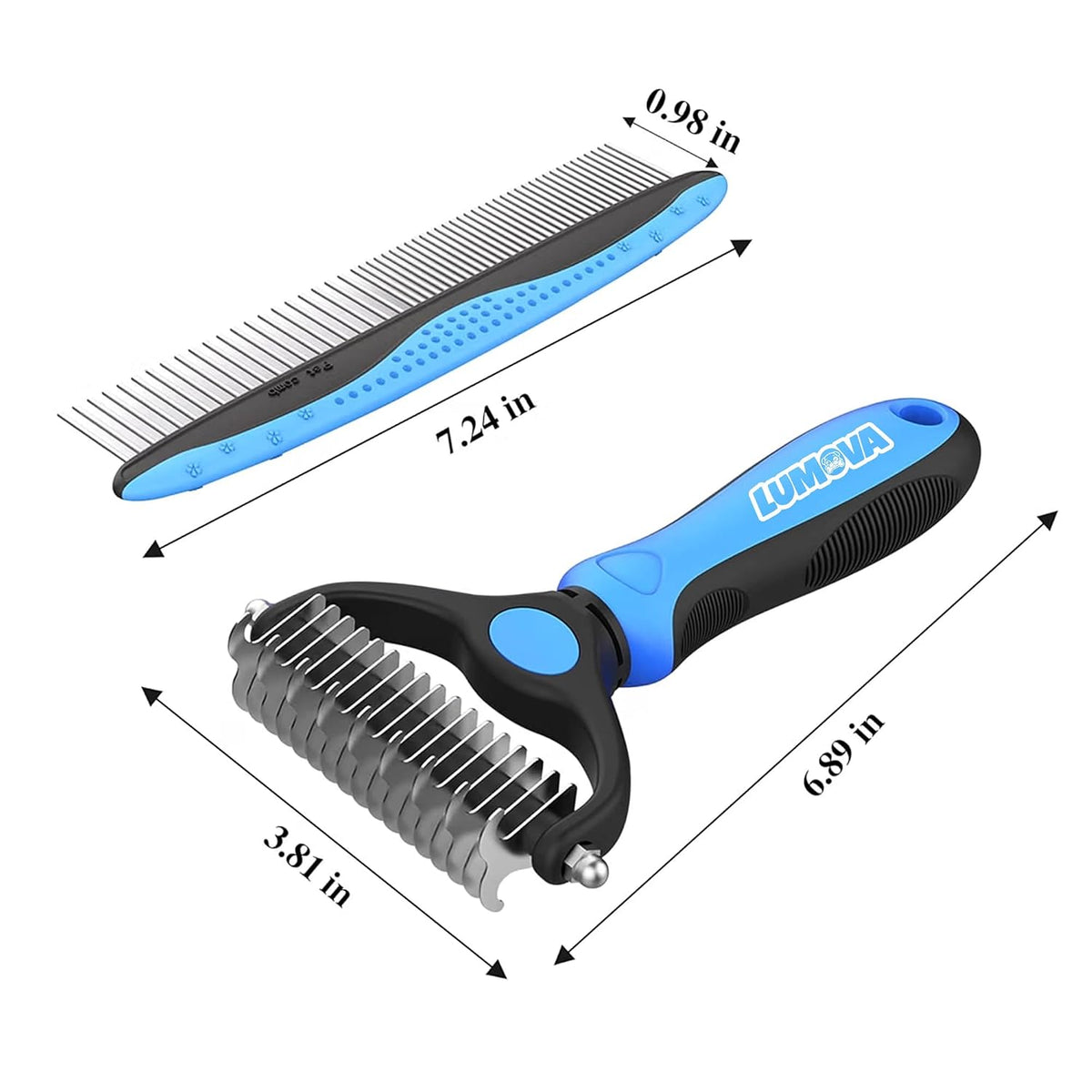Pet Pro Grooming Tool Professional Dog Brush for Shedding and Double Sided Deshedding Dog Brush, Efficient Undercoat Rake for Dogs and Cats (A-Rake)