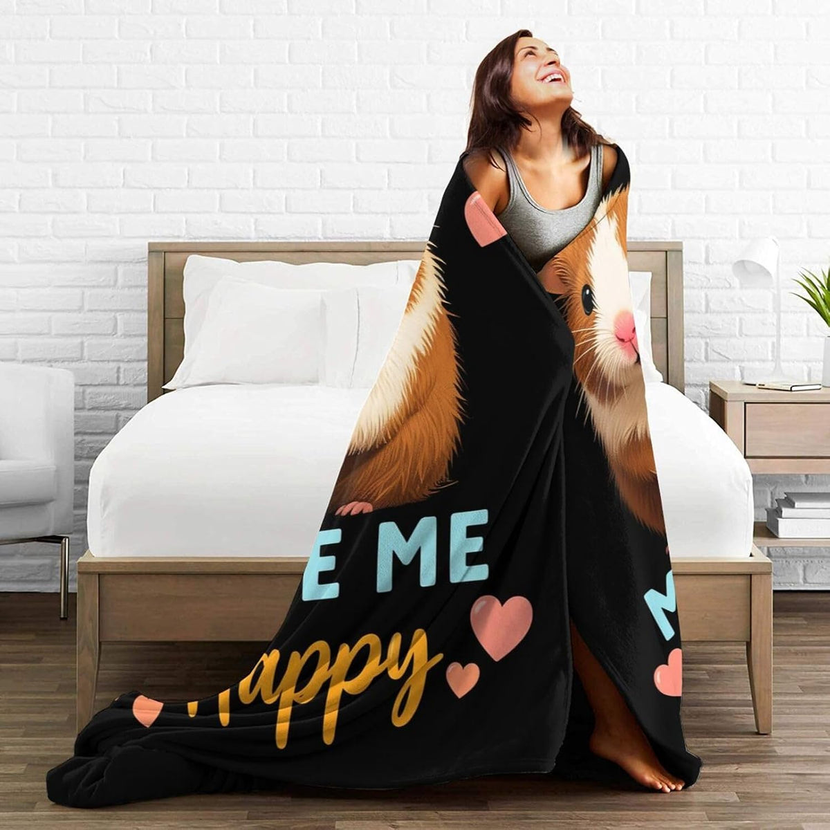 Guinea Pig Blanket Cute Guinea Pig Throw Blanket Soft Warm Cozy Fleece Fuzzy Plush Flannel Blankets Gifts for Girls Women Boys Kids Adults 40"X50"
