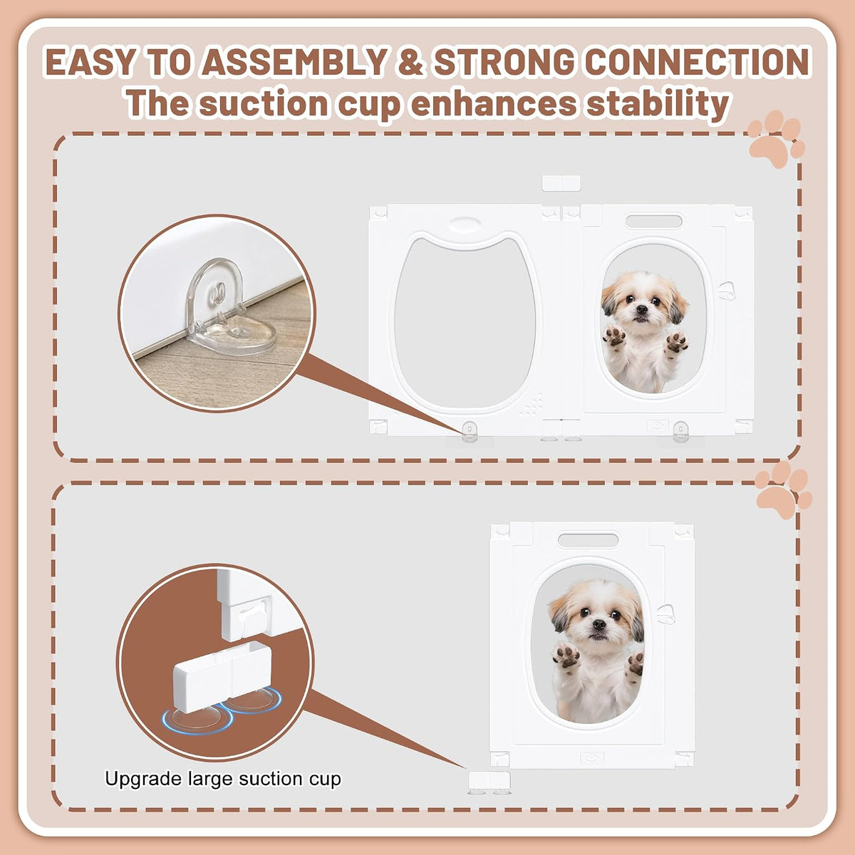 Clear Acrylic Dog Playpen for Small & Medium Dog, 10 PCS 24" H
