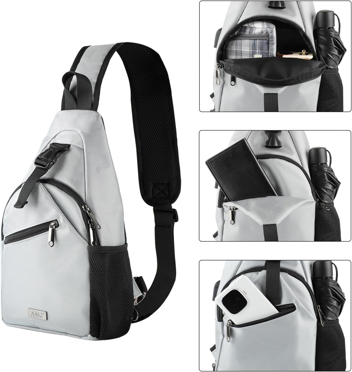 Tactical Chest Sling Bag for Men,Theft Crossbody Bag,Lightweight Hiking Shoulder Pack for Cycling, Travel, Camping
