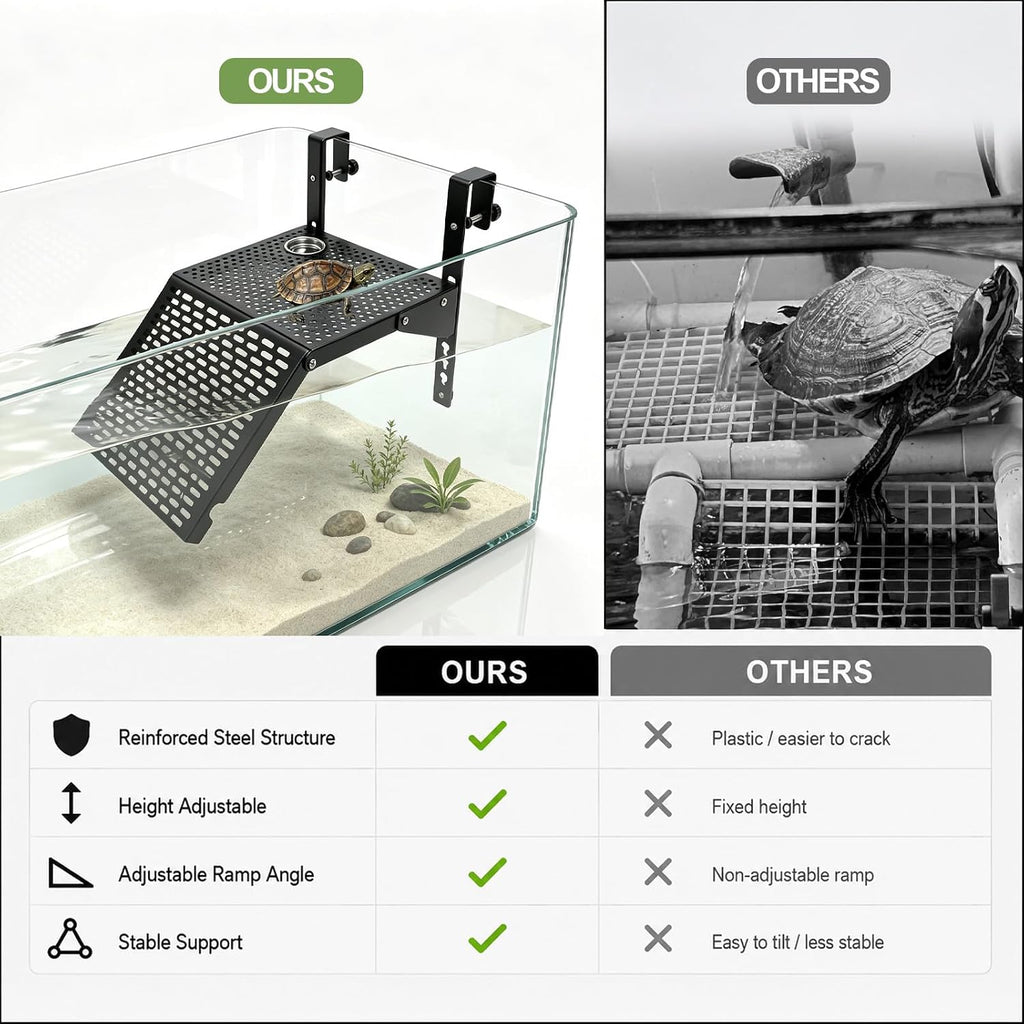 Turtle Basking Platform Adjustable Height Turtle Dock