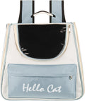 Cat Backpack Carrier, Large Space & Breathable, Ventilated Mesh Design Pet Backpack for Cats or Small Dogs, Intended for Hiking/Camping/Traveling (Blue, 14.6"x9.8"x13.4")