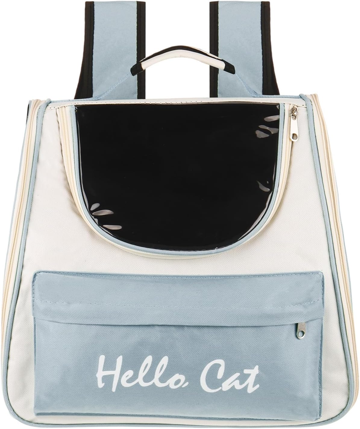 Cat Backpack Carrier, Large Space & Breathable, Ventilated Mesh Design Pet Backpack for Cats or Small Dogs, Intended for Hiking/Camping/Traveling (Blue, 14.6"x9.8"x13.4")