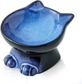 Nihow Elevated Cat Bowls,5 Inch Ceramic Raised Cat Food Bowl for Feeding