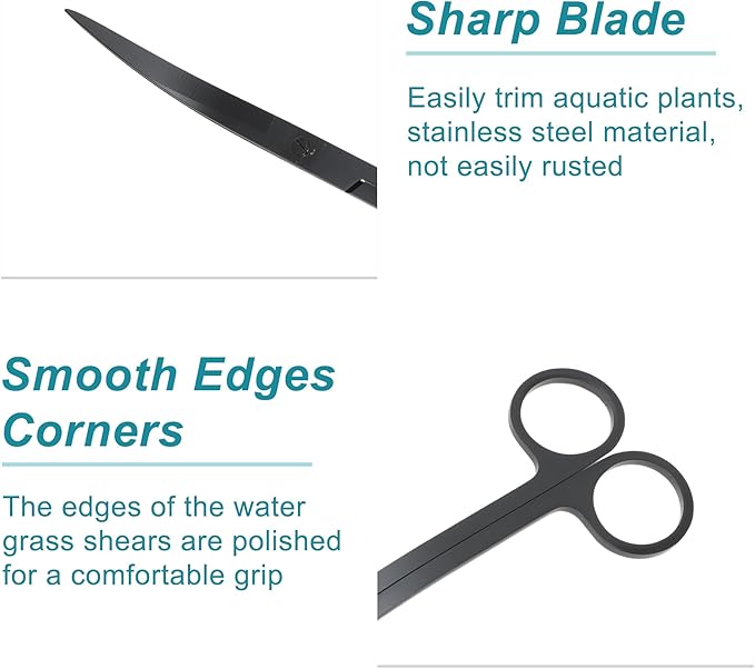 Stainless Steel Aquarium Scissors, Wave Design, Professional Aquaplant - Image 4