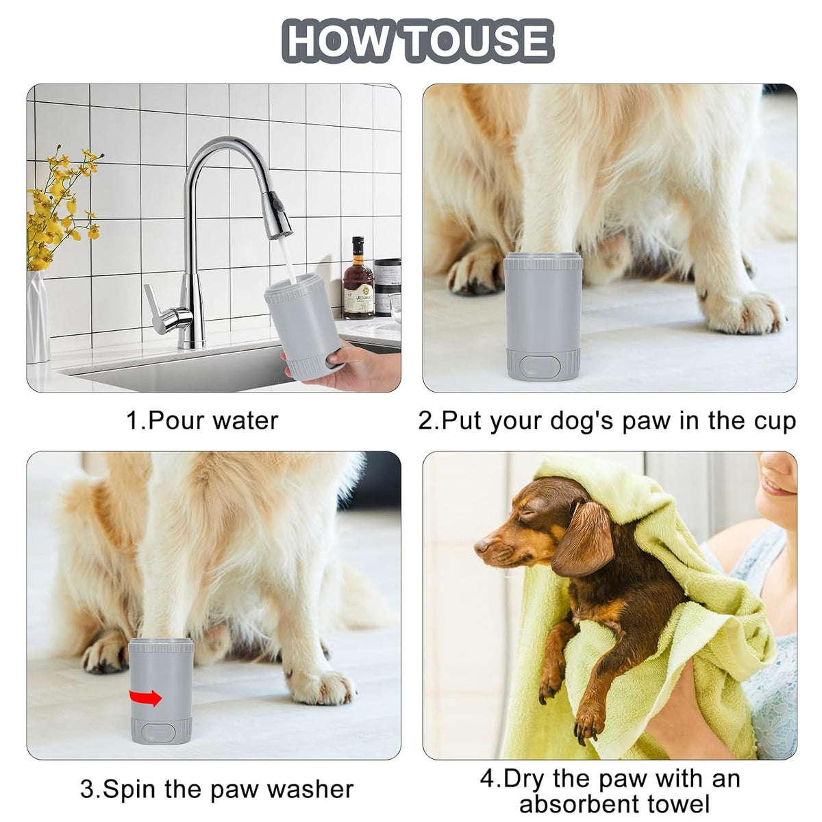 Dog Paw Cleaner, Grey