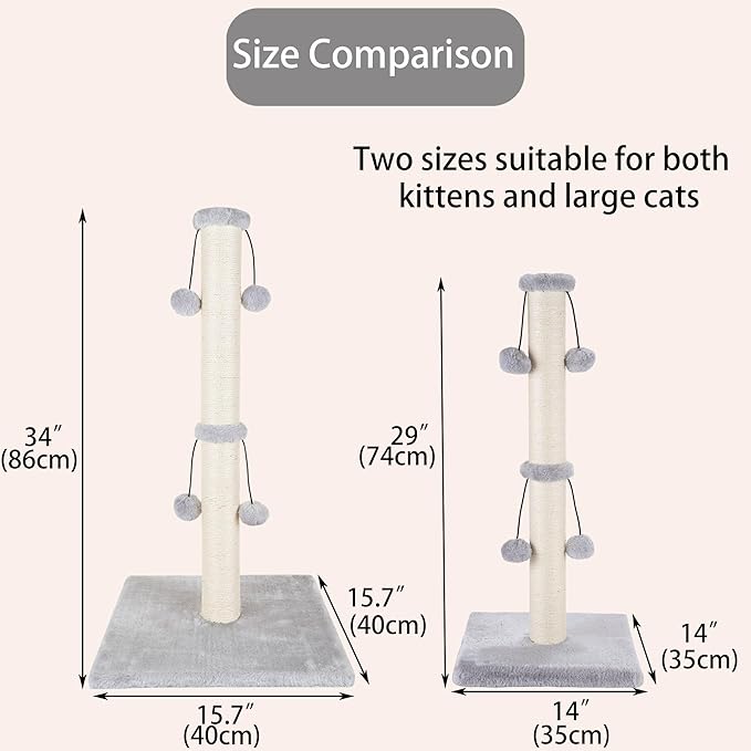 Dimaka 34'' Cat Scratching Post, Cat Scratching Post, Cat Scratcher - Image 3
