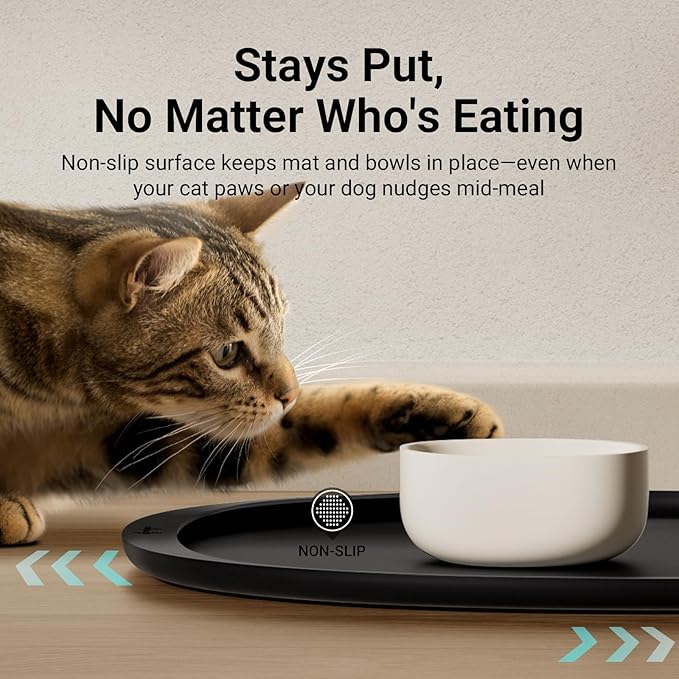 DownyPaws Cat Food Mats for Floors Waterproof, BPA Free Silicone Pet Feeding Mat - Image 7
