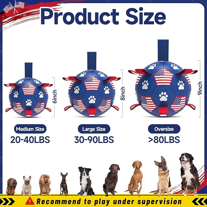 QDAN Dog Toys, Soccer Ball - Image 6