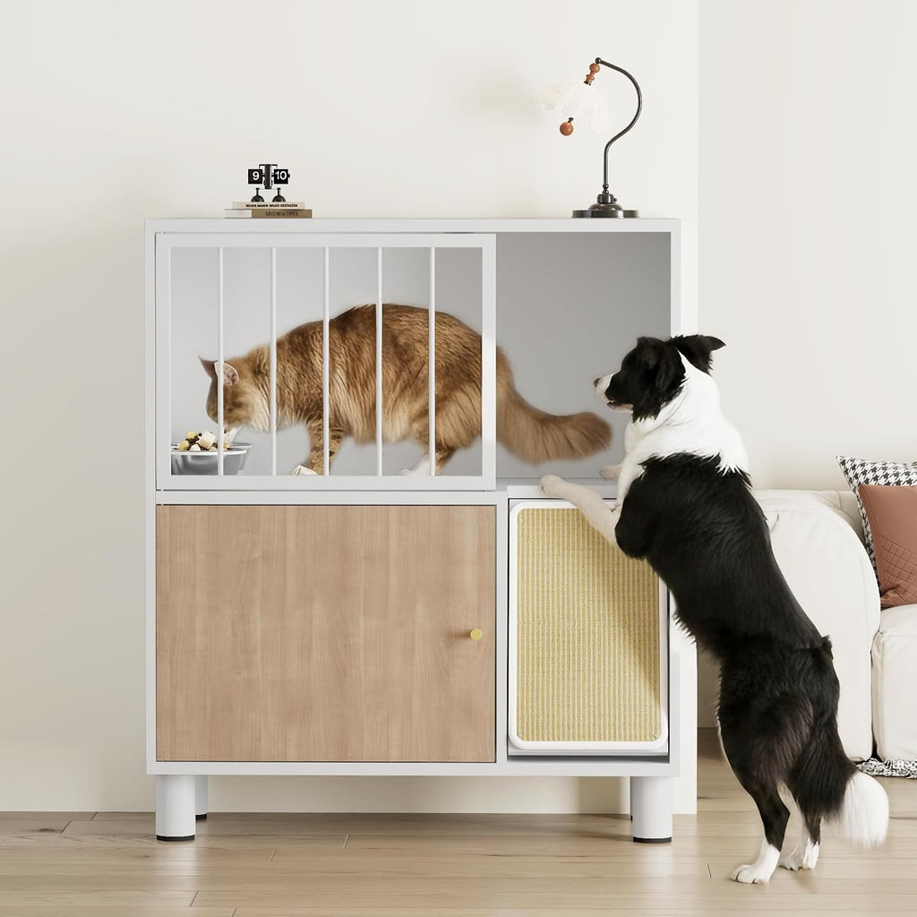 Metal Cat Feeding Station, Dog Proof Cat Feeding Station, Pet Food Storage