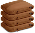 4 Large Compression Packing Cubes for 7–14 Day Travel, Light Brown