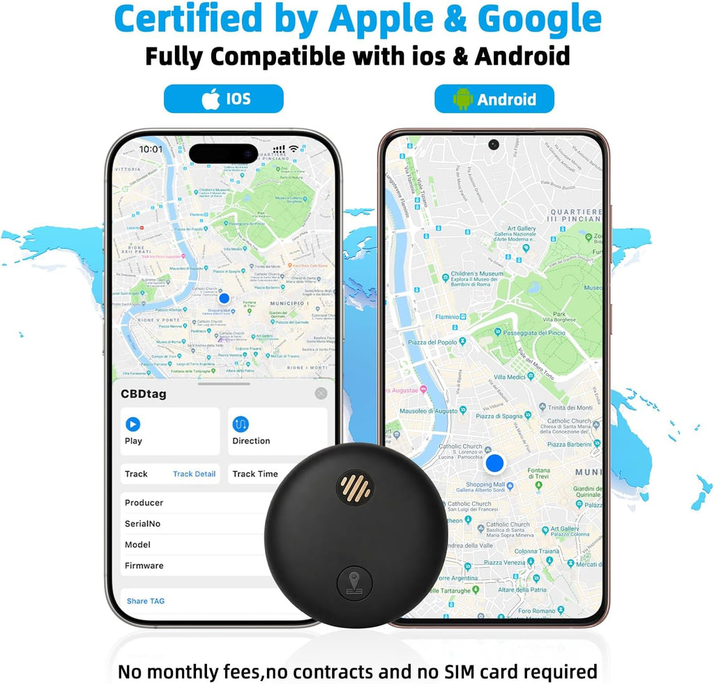 GPS Tracker for Dogs, Smart Dog Tracker with Real-Time Location, for Android and iPhone No Monthly Fee & No SIM Card- Pet Location Tracker with Holder, IP68 Waterproof, Indoor & Outdoor Pet Safety Use