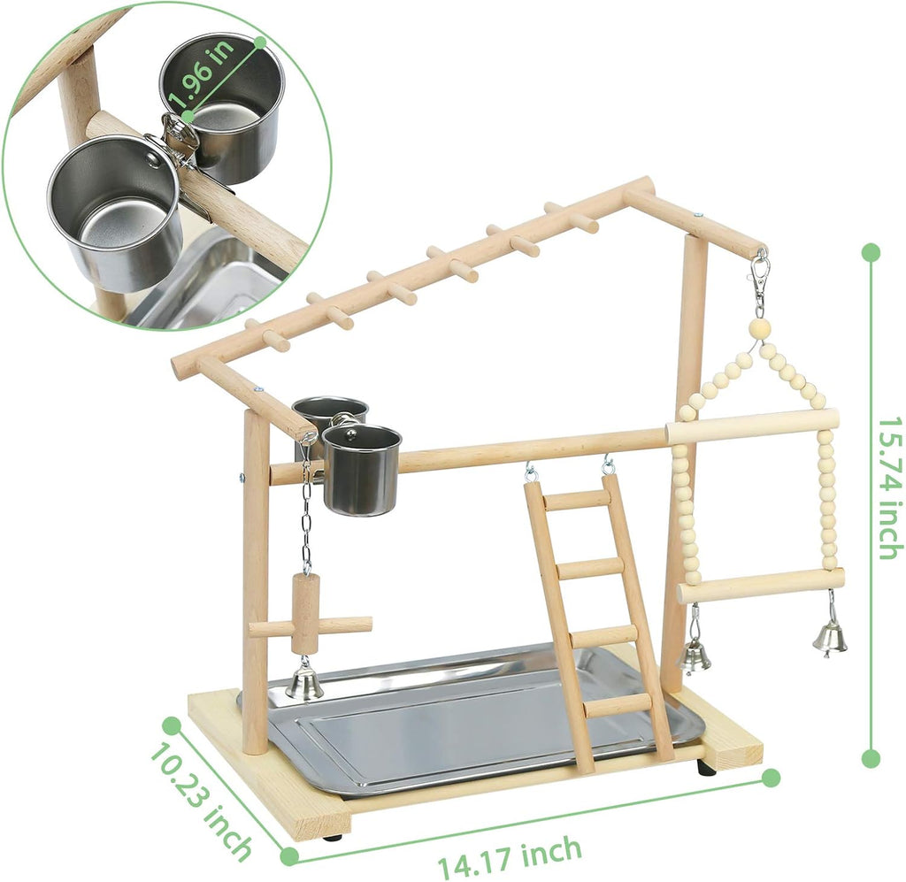 Parrot Playstand Bird Playground Wood Perch Stand