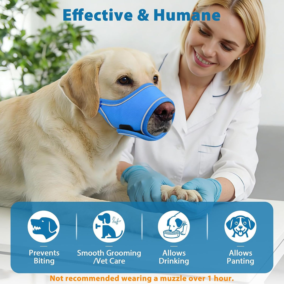 LUCKYPAW Soft Dog Muzzle for Large Sized Dogs to Prevent Biting Chewing