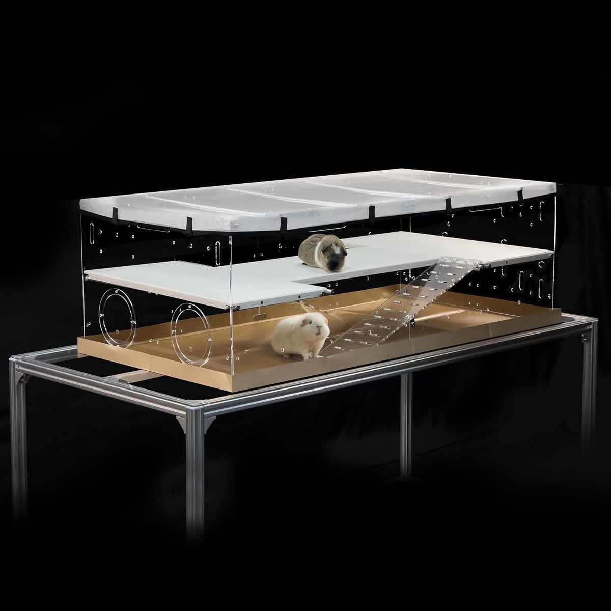 GuineaLoft™ Model-A3Loft 2-Level Acrylic Guinea Pig Cage w/Loft