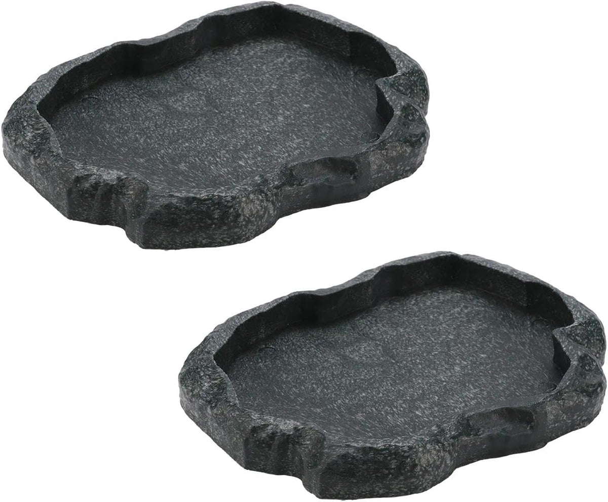 2PCS Tortoise Water Dish Reptile Water Dish Food Bowl