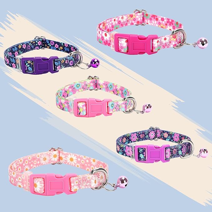Pink Puppy Collar with Bell -Nylon Collar - Image 6