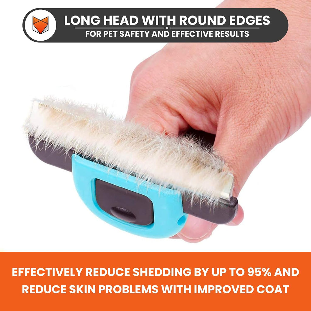 Deshedding Comb and Grooming Tool Brush for Dogs and Cats - Removes Loose Hair, Tangles, & Mats - Reduces shedding by up to 95% - (Large) (Updated Version)