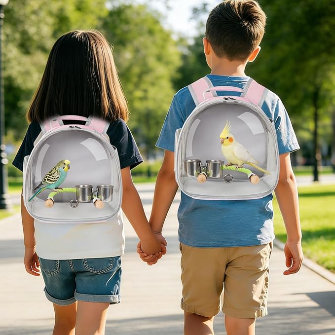 Small Bird Travel Backpack Carrier Cage - Image 6