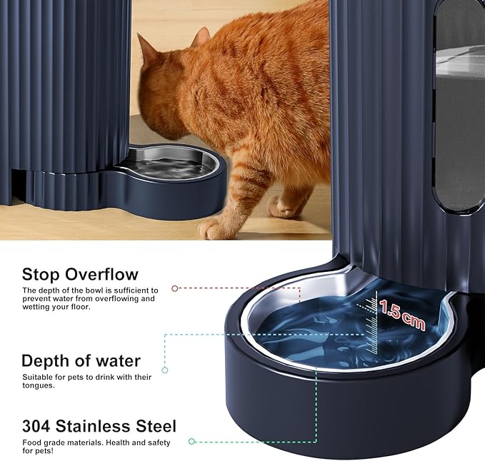 Gardner Pet Automatic Gravity Cat Food Feeder and Water Dispenser Stainless - Image 5