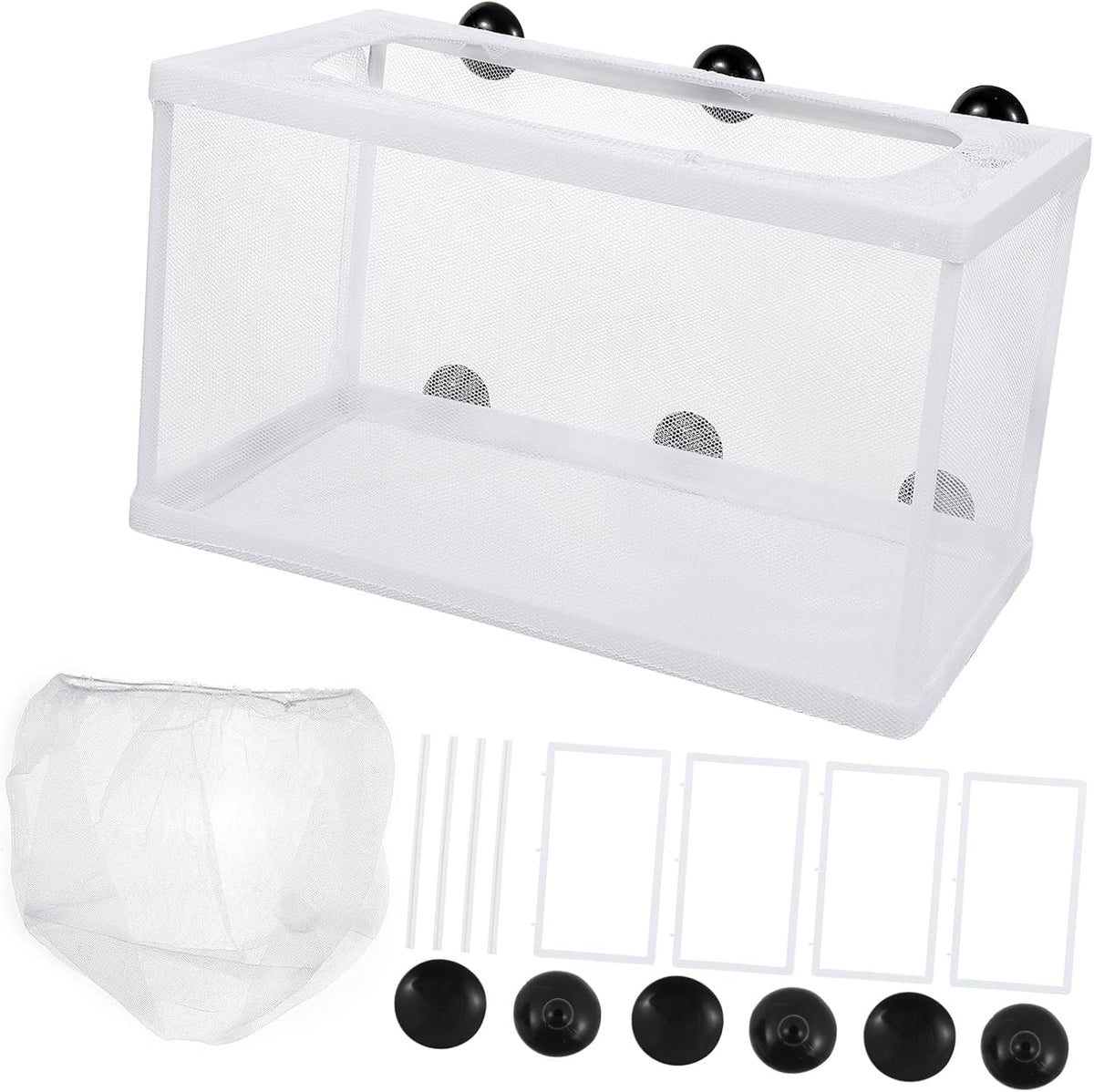 2pcs Fish Hatchery Box Aquarium Separation Net Nylon Incubator Mesh - Large Size