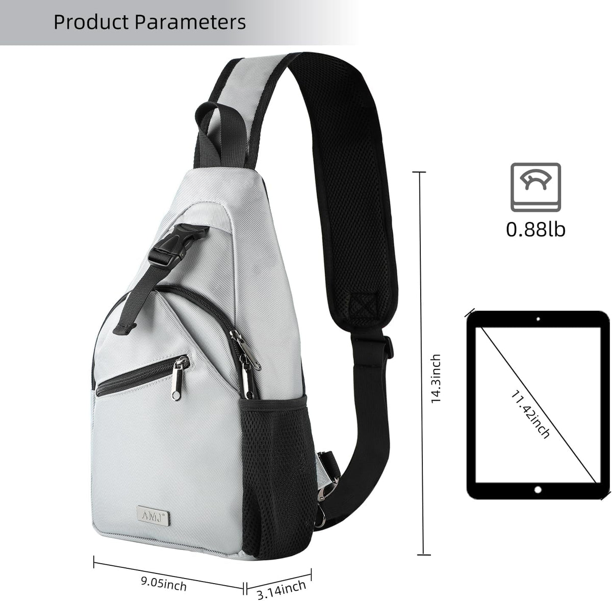 Tactical Chest Sling Bag for Men,Theft Crossbody Bag,Lightweight Hiking Shoulder Pack for Cycling, Travel, Camping