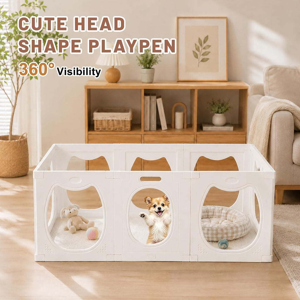 Clear Acrylic Dog Playpen for Small & Medium Dog, 10 PCS 24" H