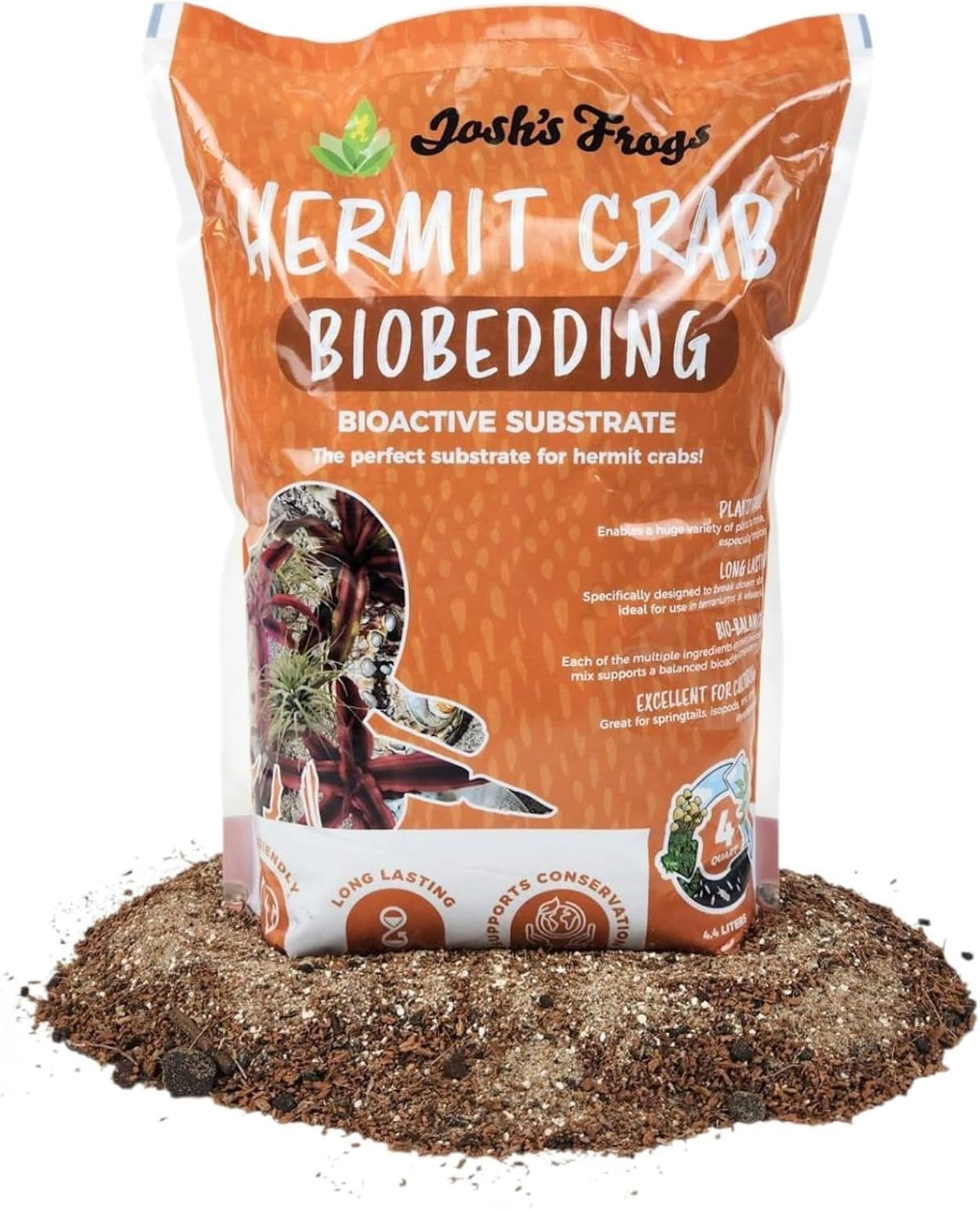 Josh's Frogs Hermit Crab BioBedding Bioactive Substrate, 10 Quart