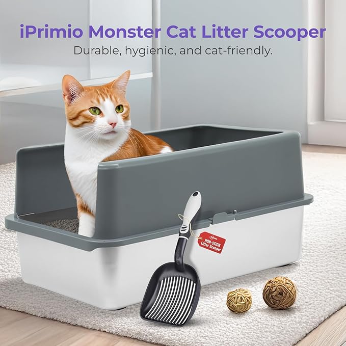 iPrimio Cat Litter Scoop Metal w/ Deep Shovel - Image 2