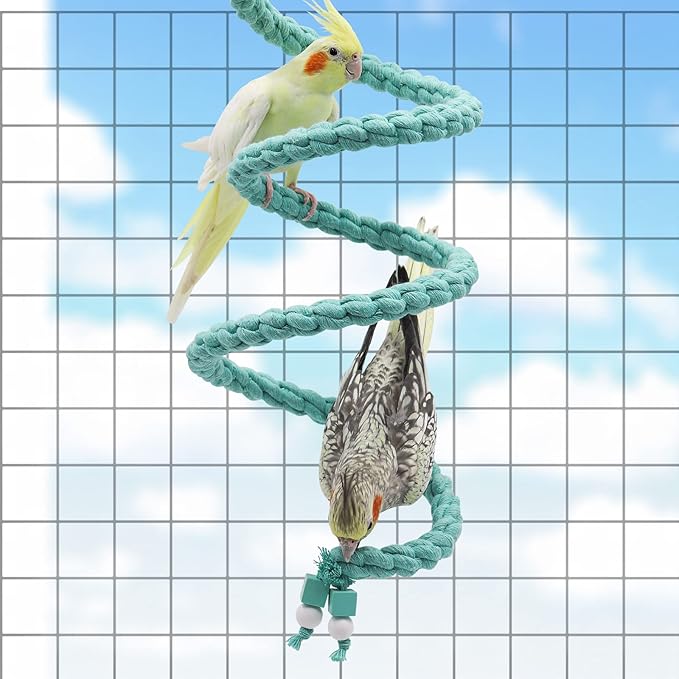Dnoifne 78.7 Inches Bird Spiral Rope Perch, - Image 2