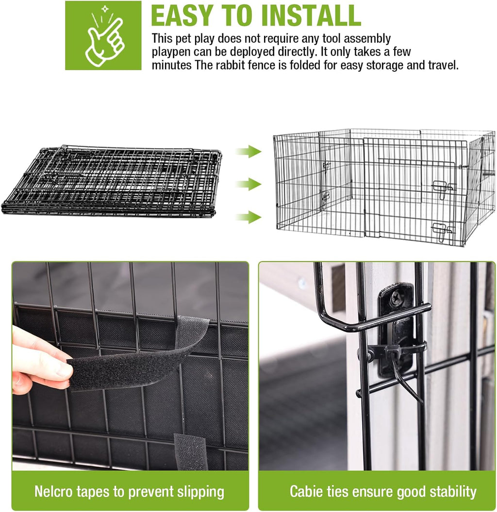 GUTINNEEN Rabbit Playpen Bunny Run Extension Indoor Small Animal Playpen
