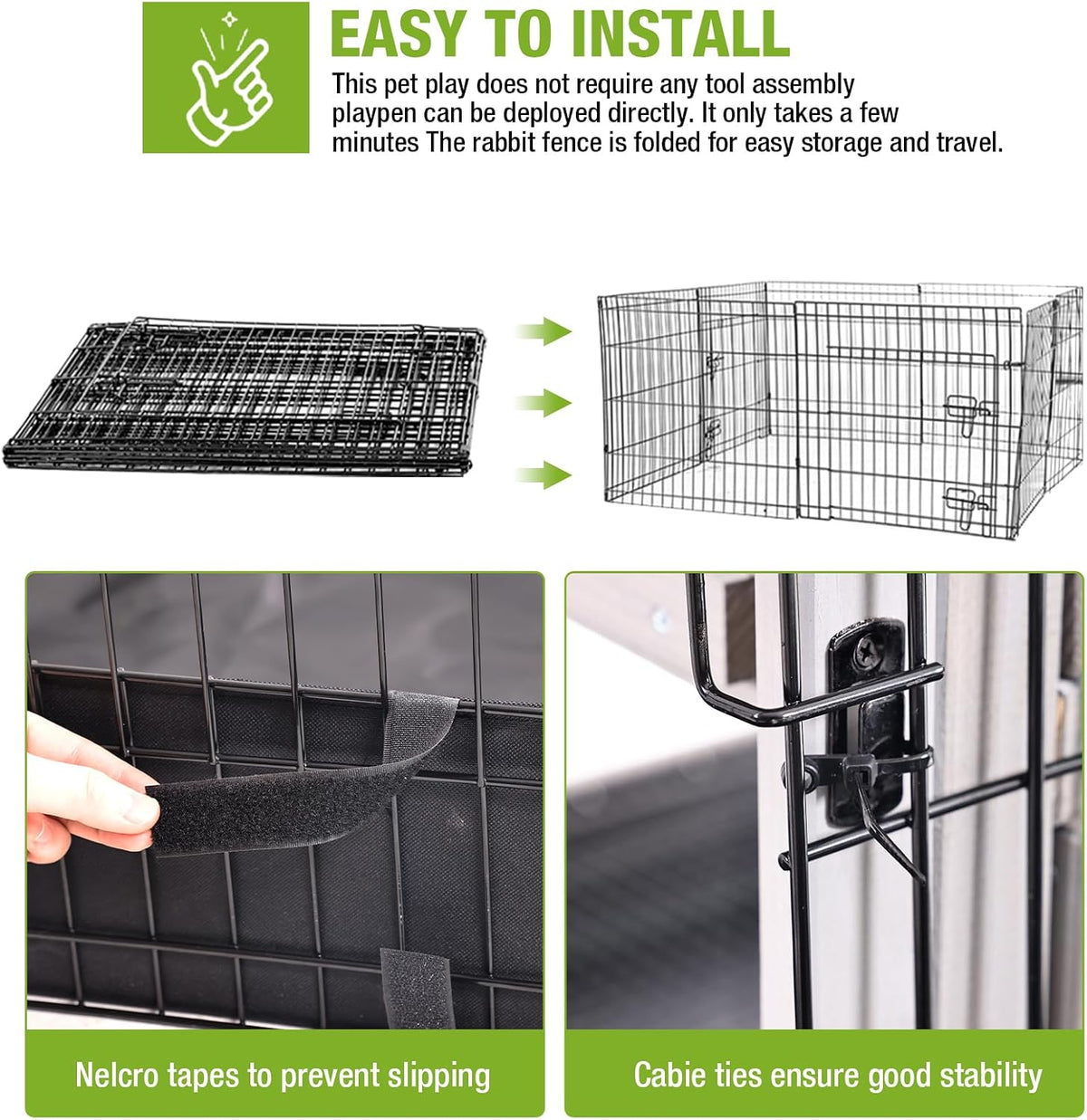 GUTINNEEN Rabbit Playpen Bunny Run Extension Indoor Small Animal Playpen