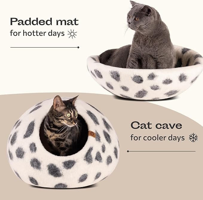 MEOWFIA Cat Cave – Premium Felt Cat Bed - Image 4