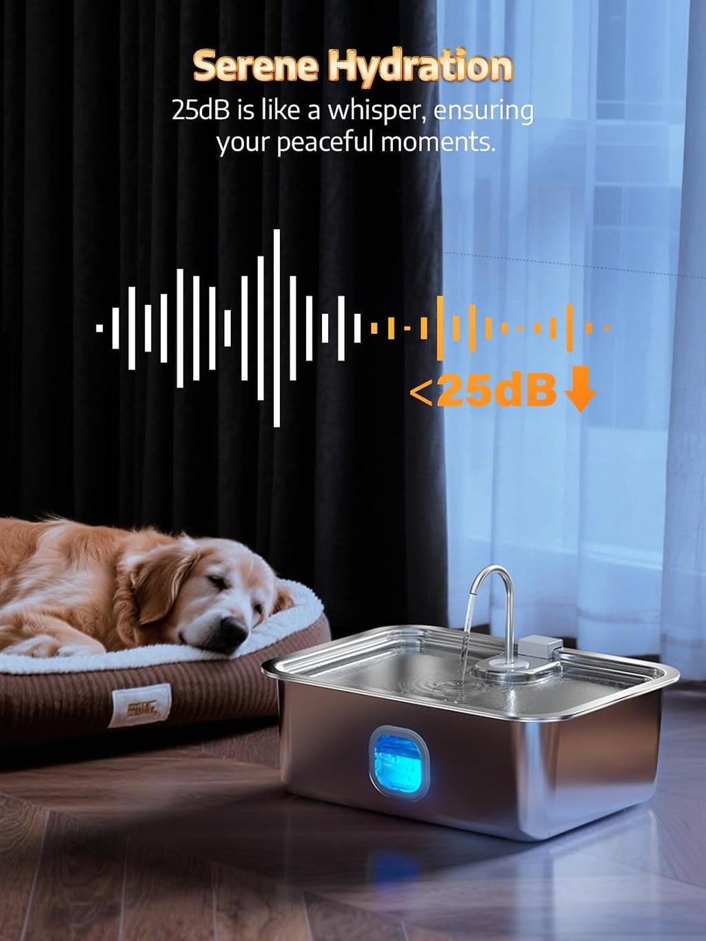 4.2Gal Dog Water Fountain for Large Dogs, 16L Dog Fountain Water Bowl