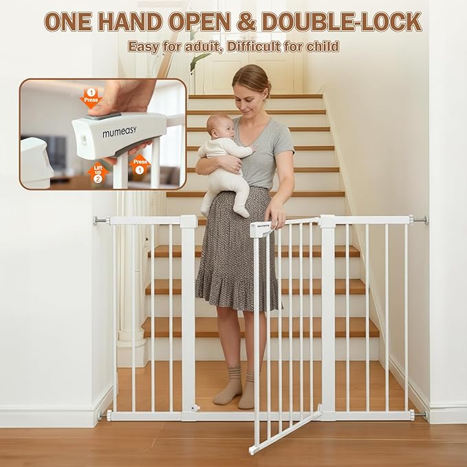 Mumeasy Baby Gate Extra Wide, 29.5"- 51.5" Pressure Mounted Dog Gate - Image 5