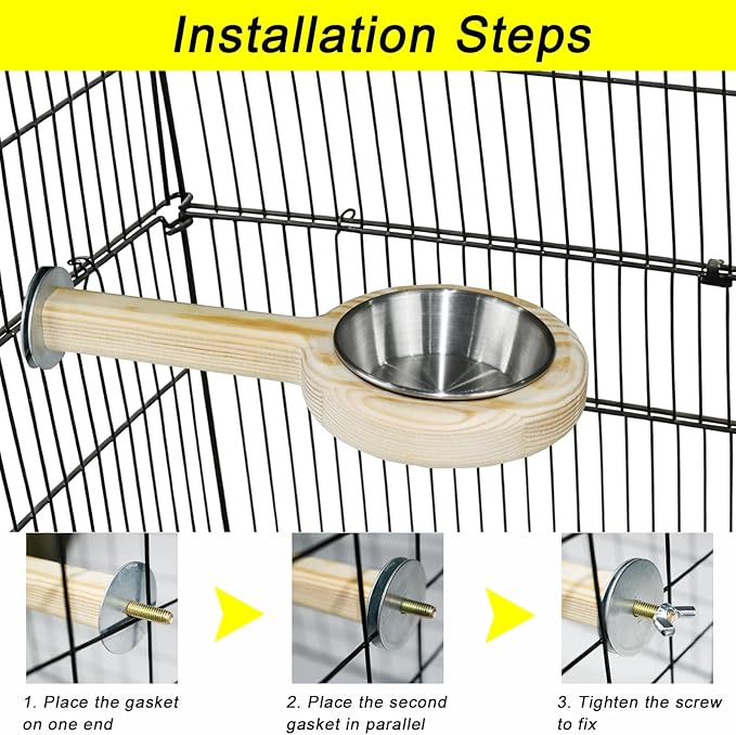 ASOCEA 2 Pack Bird Perch Feeding Cup, Bowls - Image 5