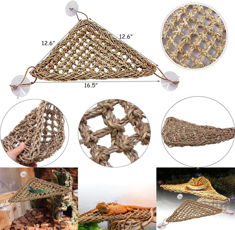 Hamiledyi Bearded Dragon Tank Accessories Lizard Large Hammock Jungle Climber Vines Flexible Leaves Bendable Vine Artificial Branch Habitat Reptile Decor for Chameleon, Lizards,Gecko,Snakes